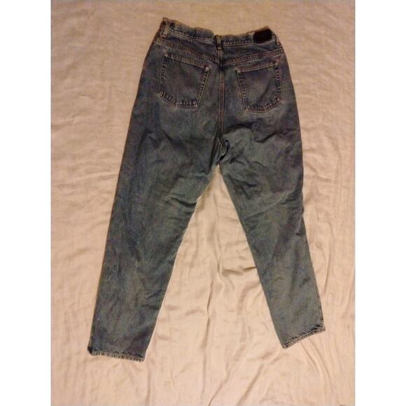 LL Bean WOMENS Double L Relaxed Fit Plaid Flannel Lined Denim Blue Jeans - Picture 6 of 10